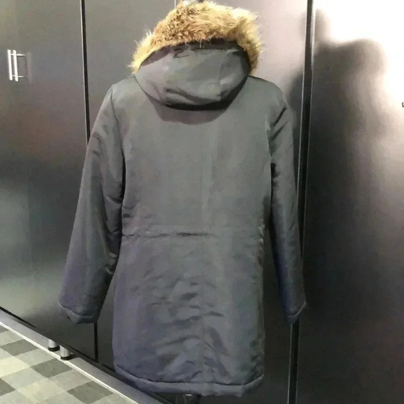 Style & Co.Water Resistant,faux fur hood,zip/snap front,pockets midi winter coat - Picture 2 of 13
